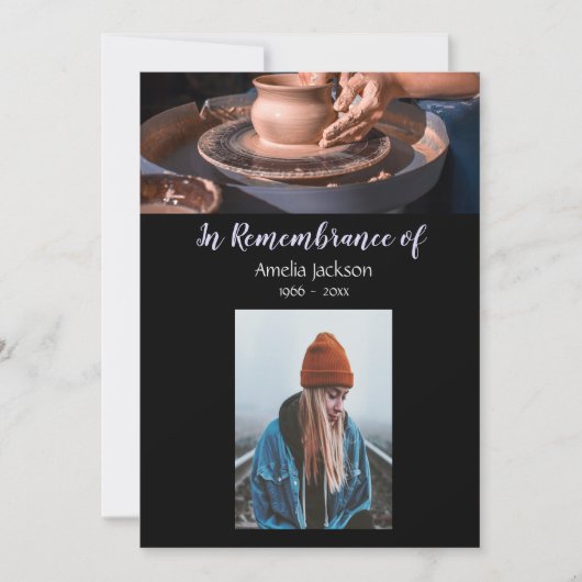 Memorial-Foto lädt zu Töpferei ein Einladung (Vorderseite)
