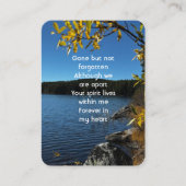 Memorial Foto Lake Trees Pocket Keepake Visitenkarte (Vorderseite)