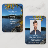 Memorial Foto Lake Trees Pocket Keepake Visitenkarte (Vorne/Hinten)