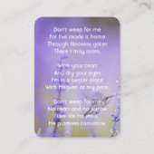 Memorial Foto Lavender Hummingbird Christlich Visitenkarte (Vorderseite)