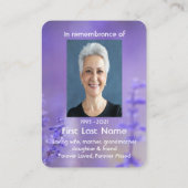 Memorial Foto Lavender Hummingbird Visitenkarte (Rückseite)