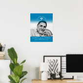 Memorial Foto Luftbeerdigung Custom Blue Poster (Heimbüro)