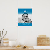 Memorial Foto Luftbeerdigung Custom Blue Poster (Küche)