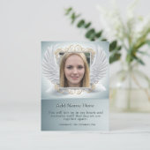 Memorial-Foto mit Angel Wings Frame Postkarte (Stehend Vorderseite)