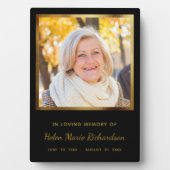 Memorial Foto Modern Elegante Gold Fotoplatte (Vorderseite)