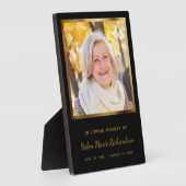 Memorial Foto Modern Elegante Gold Fotoplatte (Seite)