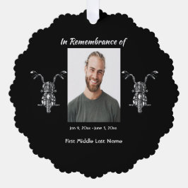 Memorial Foto Motorrad Ornament Karte