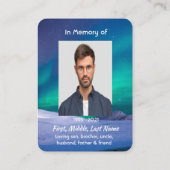 Memorial Foto Northern Lights Aurora Borealis Visitenkarte (Rückseite)