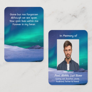 Memorial Foto Northern Lights Aurora Borealis Visitenkarte