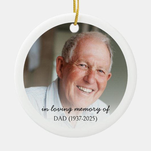 Memorial Foto Ornament mit QR Code (Vorne)