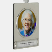 Memorial Foto Personalisiert Banner-Ornament Silber (Rechts)