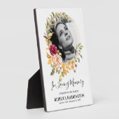 Memorial Foto Plaque Wasserfarbe Rose Gold Rahmen (Seite)