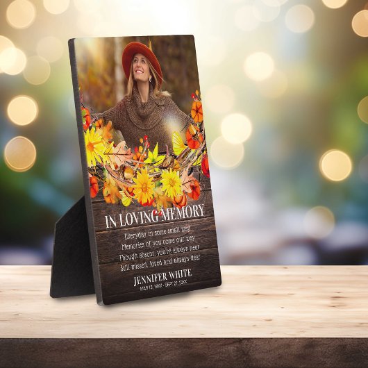 Memorial Foto Platte Rustic Autumn Fall Fotoplatte