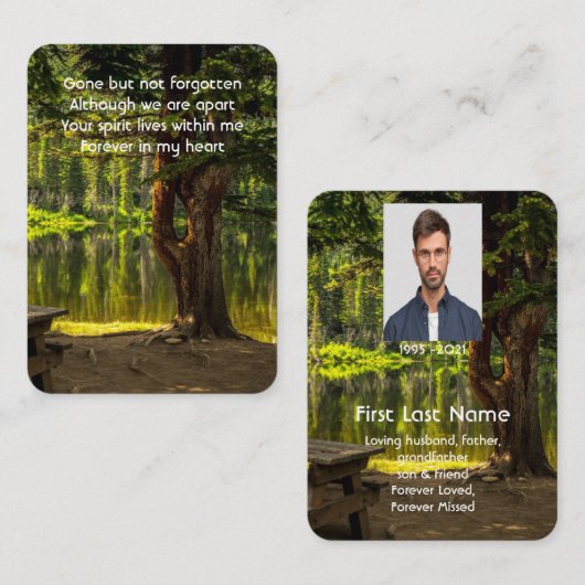 Memorial Foto Prachtspark Landschaftlicher See Cam Visitenkarte (Vorne/Hinten)