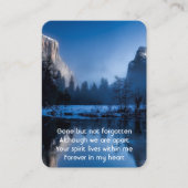 Memorial Foto Prayer Bergsee Winterschnee Visitenkarte (Vorderseite)