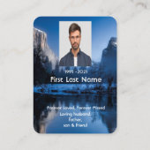 Memorial Foto Prayer Bergsee Winterschnee Visitenkarte (Rückseite)