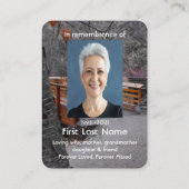 Memorial Foto Prayer Bridge Wald Wilderness Visitenkarte (Rückseite)