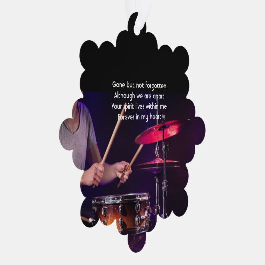 Memorial Foto Prayer Drummer Band Ornament Karte (Rechts)