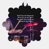 Memorial Foto Prayer Drummer Band Ornament Karte (Vorderseite)