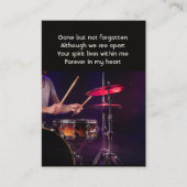 Memorial Foto Prayer Drummer Band Visitenkarte (Vorderseite)