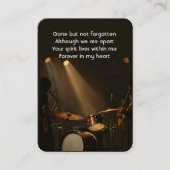 Memorial Foto Prayer Drummer Band Visitenkarte (Vorderseite)