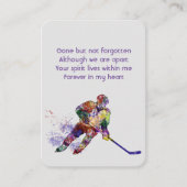 Memorial Foto Prayer Hockey Player Sport Visitenkarte (Vorderseite)