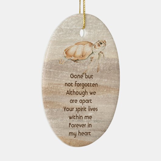 Memorial Foto Prayer Sandy Beach Turtle Keramik Ornament (Rechts)