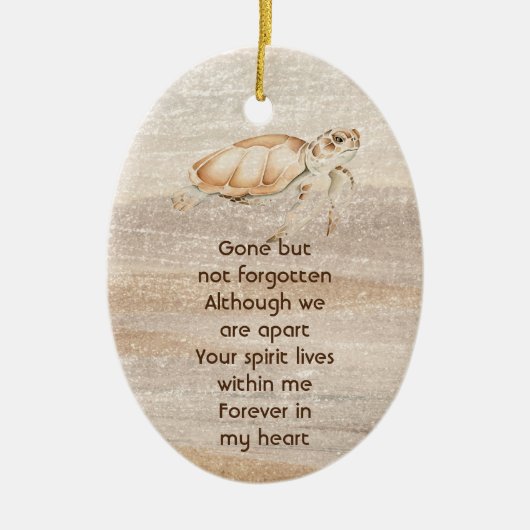 Memorial Foto Prayer Sandy Beach Turtle Keramik Ornament (Vorne)