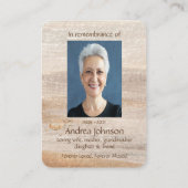 Memorial Foto Prayer Sandy Beach Turtle Visitenkarte (Rückseite)