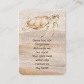 Memorial Foto Prayer Sandy Beach Turtle Visitenkarte (Vorderseite)