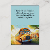 Memorial Foto Prayer School Busfahrer Visitenkarte (Vorderseite)