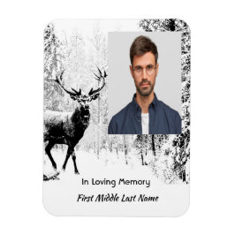 Memorial Foto Prayer Stag Deer Forest Winter Wild Magnet