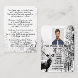 Memorial Foto Prayer Stag Deer Forest Winter Wild Visitenkarte
