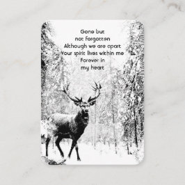 Memorial Foto Prayer Stag Deer Forest Winter Wild Visitenkarte