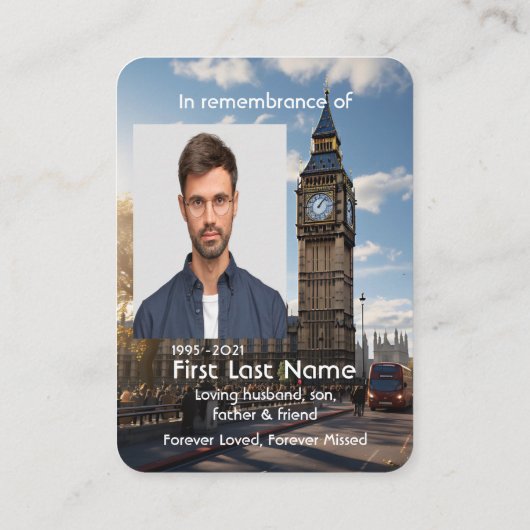 Memorial Foto Prayer Tower of London Großbritannie Visitenkarte (Rückseite)