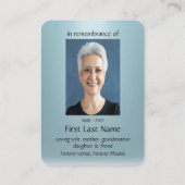 Memorial Foto Prayer Welder Welding Visitenkarte (Rückseite)