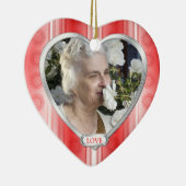 Memorial Foto Red White Herbst Weihnachten Keramik Ornament (Rechts)