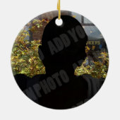 Memorial-Foto Rose halten Keramik Ornament (Hinten)