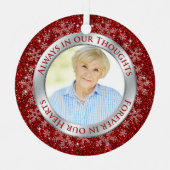 Memorial Foto Rot immer in unseren Gedanken Weihna Ornament Aus Metall (Vorderseite)