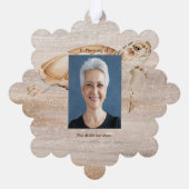 Memorial Foto Sandy Beach Sea Turtle Ornament Karte (Rückseite)