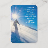 Memorial Foto Skifahren Ski Berge Visitenkarte (Vorderseite)