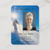 Memorial Foto Skifahren Ski Berge Visitenkarte (Rückseite)