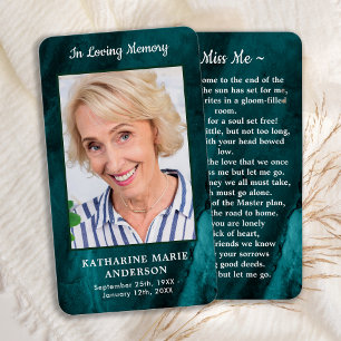 Memorial Foto Smarald Green Beerdigung Karte