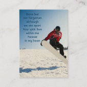 Memorial Foto Snowboarder Visitenkarte (Vorderseite)