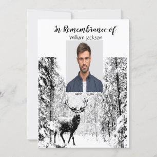 Memorial Foto Stag Deer Forest Winter Einladung