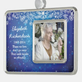 Memorial Foto Template Weihnachten Weihnachten Wei Rahmen-Ornament Silber (Links)