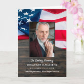 Memorial Foto USA Flag Beileid Veteran Beerdigung Dankeskarte