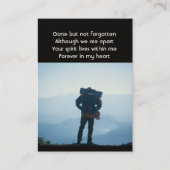 Memorial Foto Wandern Wanderung Wanderung Visitenkarte (Vorderseite)