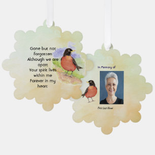 Memorial Foto Wasserfarben Robin Garden Bird Ornament Karte