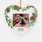 Memorial Foto Weihnachts-Herz-Keramik Ornamento Keramik Ornament (Hinten)